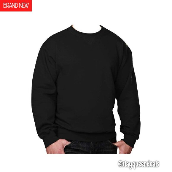 Big and Tall Beefy Fleece Crewneck Sweatshirt with V-Neck Insert